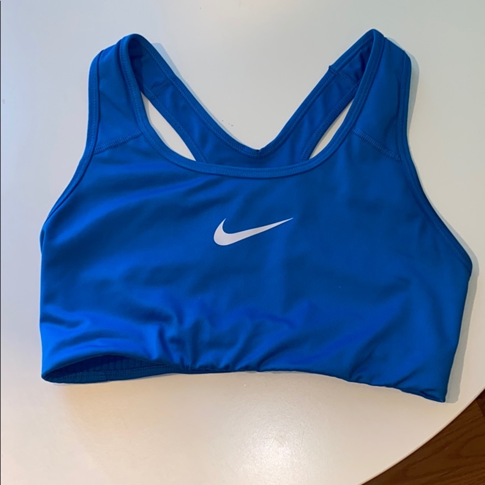 Blue Nike sports bra
